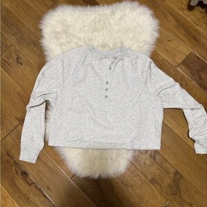 DSG Light Gray Button Sweatshirt